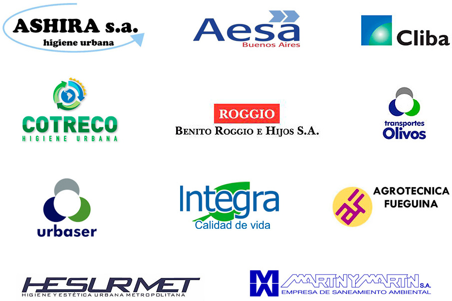 ashira s.a., aesa buenos aires, cliba, cotreco, roggio, transportes olivos, urbaser, integra, agrotecnica fueguina, hesurmet, martin y martin