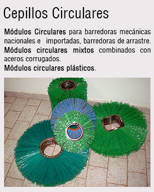 Módulos Circulares para barredoras mecánicas y barredoras de arrastre. Módulos circulares mixtos y módulos circulares plásticos